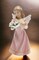 Ceramic Angel with Flowers in Pink Dress Figurine, Religious Décor, Religious Gift, Church Décor, Church Gift, Baptism Gift